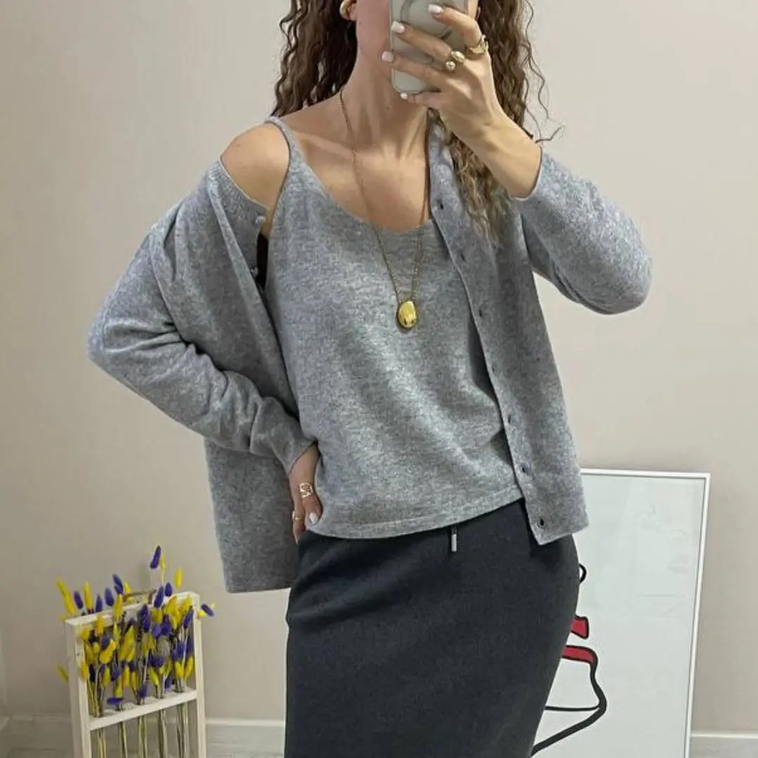 WinvyNee-Chaleco de lana para mujer, Tops Y2k lisos con cuello de pico, chaleco suave y cálido, ropa interior sin mangas para niña, Tops de calle para invierno C1003013A