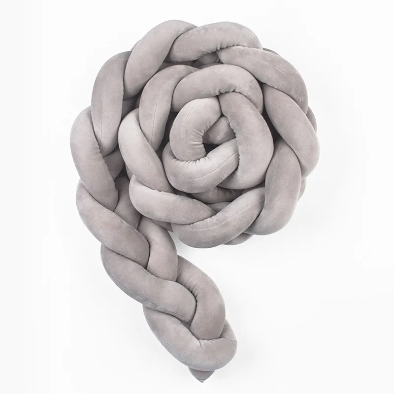 Parachoques de cama de cuerda trenzada suave para bebé de 1,3 M, tira de riel de cuna anticolisión, cojín transpirable antideslizante seguro para parachoques de cama de niños pequeños