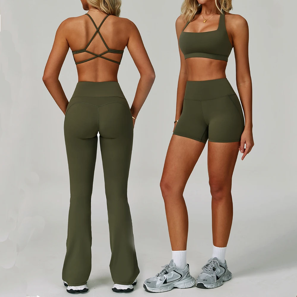 Yoga Set Women's Sportswear Yoga Suit Sports Top High Waist Leggings Two Piece Workout Clothes Fitness Gym Sets Athletic Wear