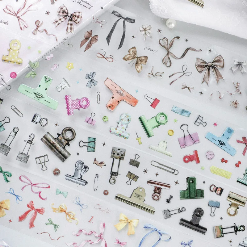 350mm/paquete Pegatinas de Lazo de Corazón para Niñas, Coloridas, para Scrapbooking, Diario, Álbum, Planificador, Pegatinas Personalizadas