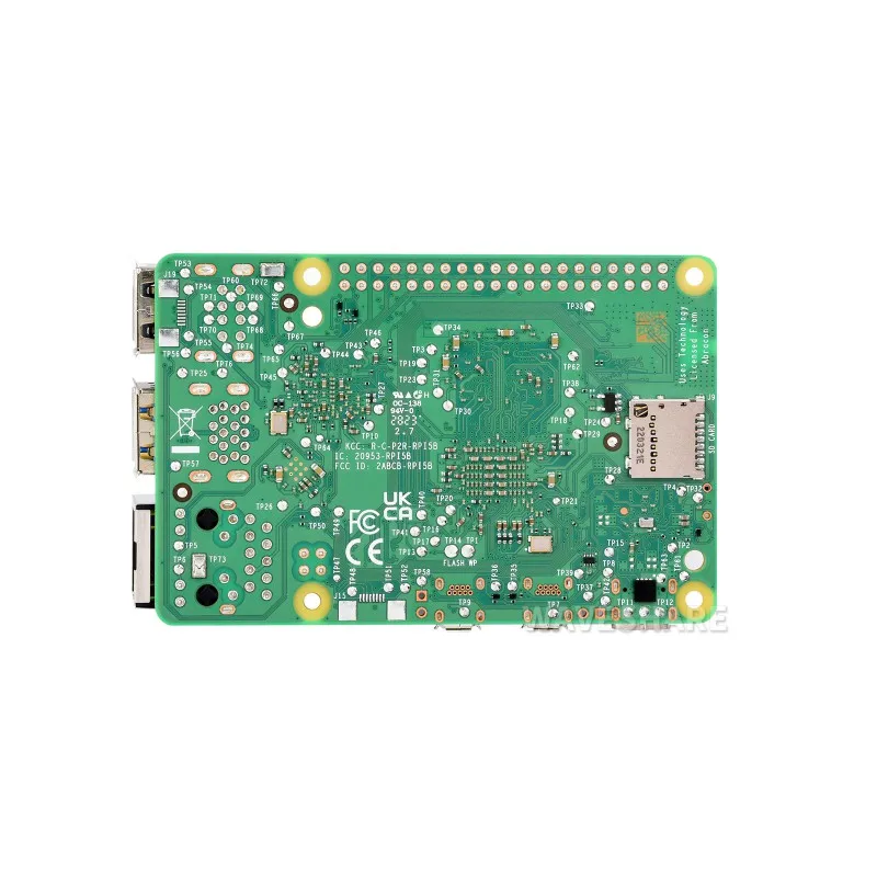 Raspberry Pi 5 de VoltS con opciones de 2GB/4GB/8GB de RAM y procesador BCM2712, CPU Arm Cortex-A76 de cuatro núcleos a 2.4GHz y 64 bits.