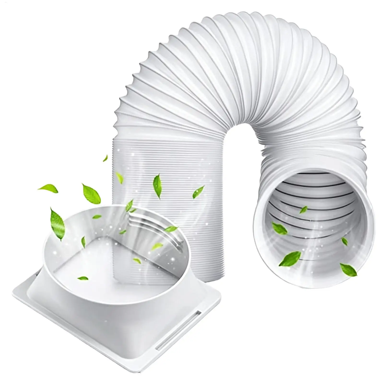 Manguera de escape portátil para aire acondicionado con conector cuadrado, longitud ajustable de 1.5-3 m, manguera de ventilación para ventana, tubo universal para aire acondicionado