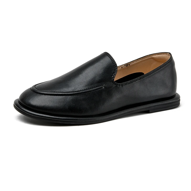 Mocasines AIYUQI para Mujer, Primavera 2026, Punta Redonda, Zapatos Sin Cordones, Cuero Genuino, Zapatos Planos Suaves para Mujer