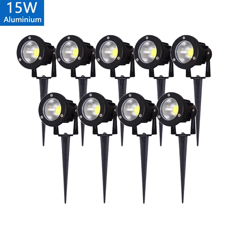 Luces LED para jardín, lámpara impermeable para césped para exteriores, 220V, 110V, 12V, 5W10W15W20W, bombilla con punta de paisaje, focos para camino de jardín con luz Led IP65