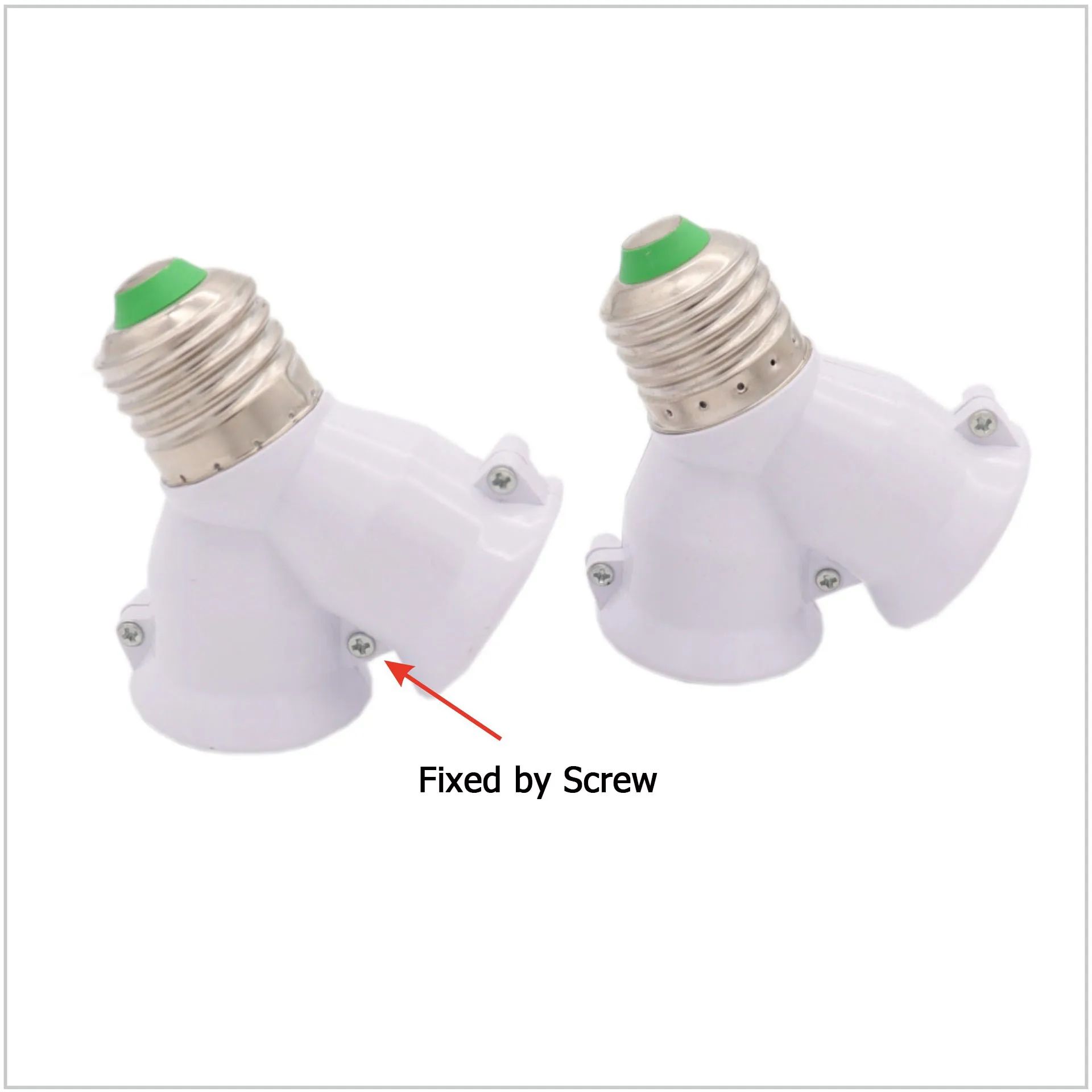 Base de lámpara blanca E27 a 2 E27, iluminación Led, convertidor de casquillo de bombilla de doble tornillo, soporte de lámpara halógena de luz LED de ahorro 3A