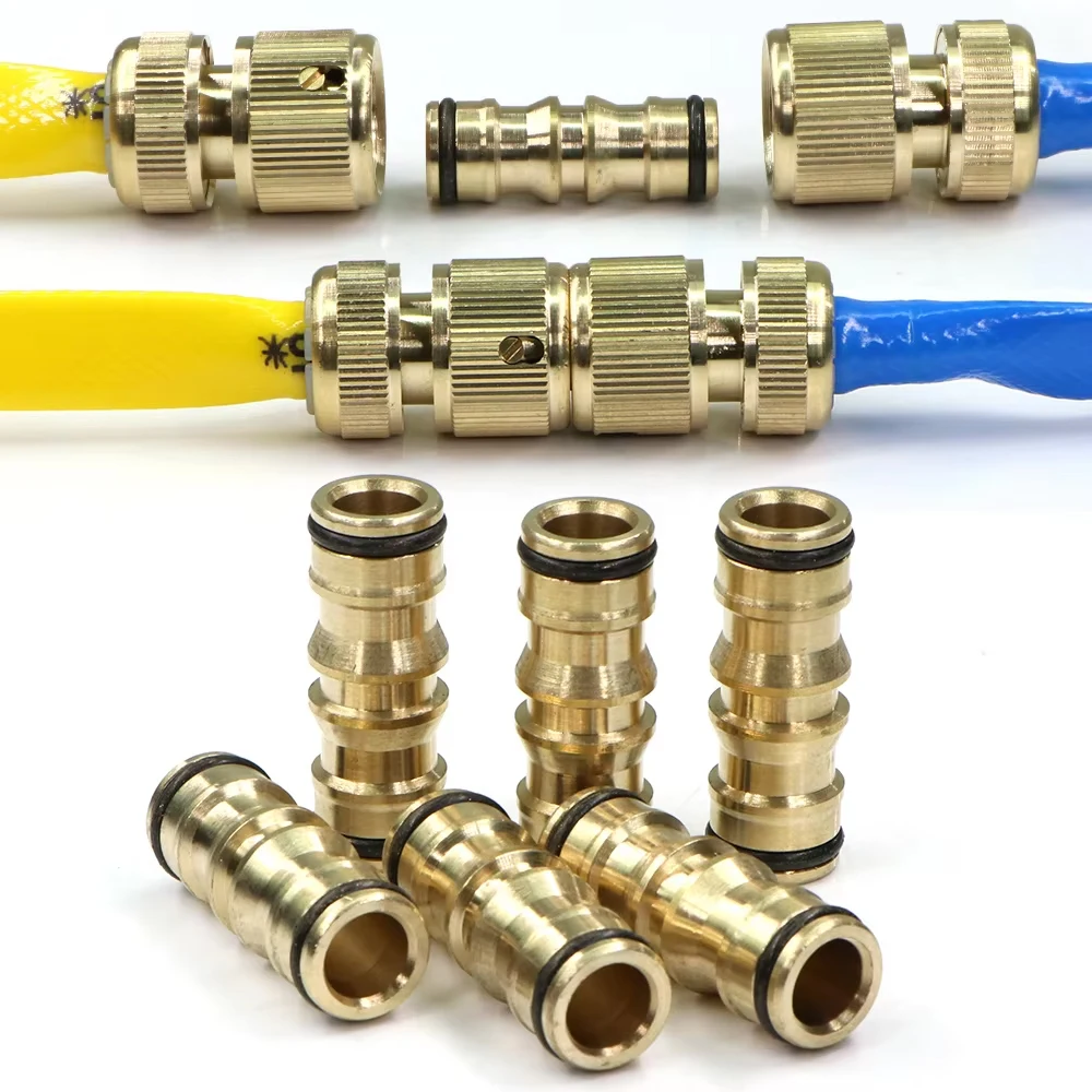 Adaptador de conector rápido de latón de 3 piezas, accesorios de manguera de riego de jardín para reparación de tuberías de agua, juntas de acoplamiento de extensión, 16mm