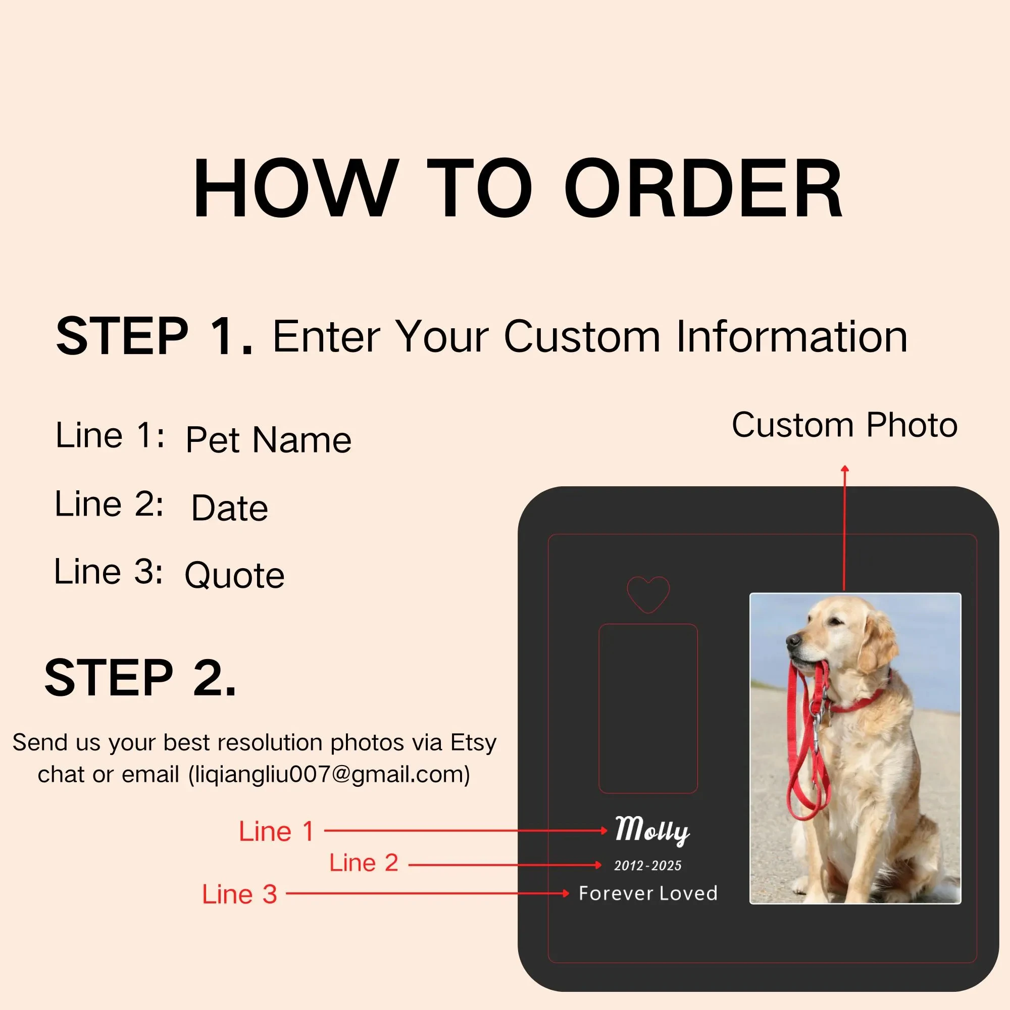 Regalo Conmemorativo Personalizado para Mascotas, Placa Acrílica con Foto Personalizada para el Recuerdo de la Pérdida de un Perro o Gato, Recuerdo Conmemorativo con Retrato de la Mascota