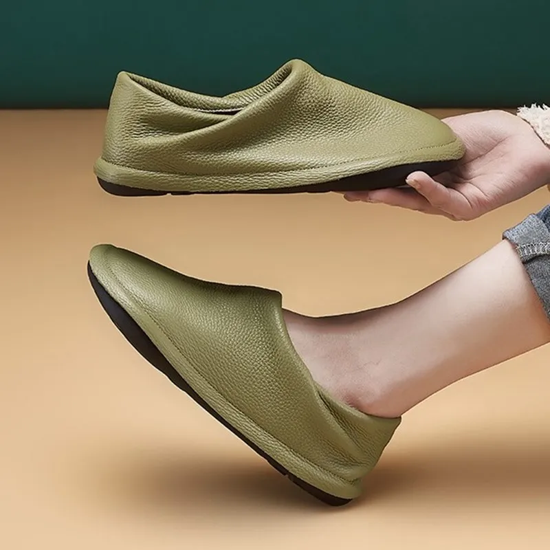 Zapatos de Cuero para Mujer, Piel de Vacuno de Primera Calidad, Estilo 2026, Zapatos Planos, Zapatos de Trabajo Cómodos para Mujer