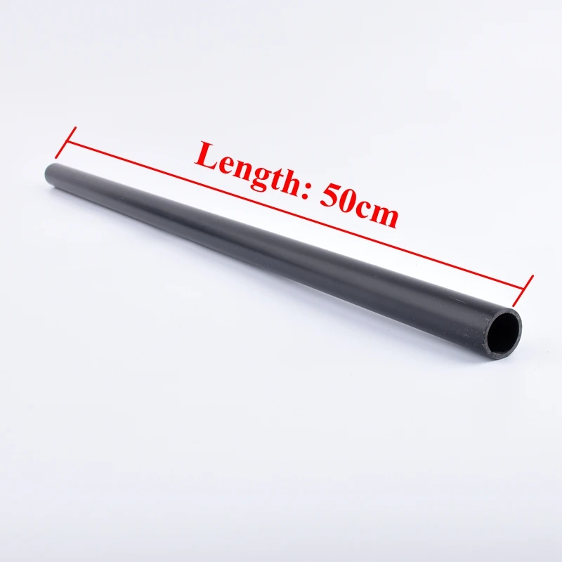2 uds I.D 2mm-16mm tubo de agua de PVC negro longitud 50cm tubo duro hueco accesorios de riego de jardín accesorios de tubo de acuario DIY