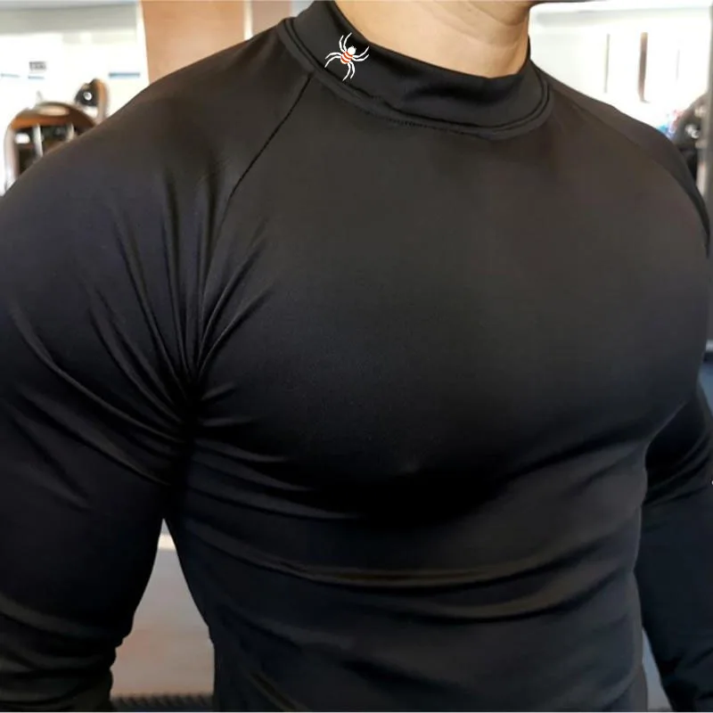 Camiseta para correr para hombre, camisa de compresión de manga larga, Top deportivo para gimnasio, entrenamiento, ropa transpirable de secado rápido para culturismo y Fitness