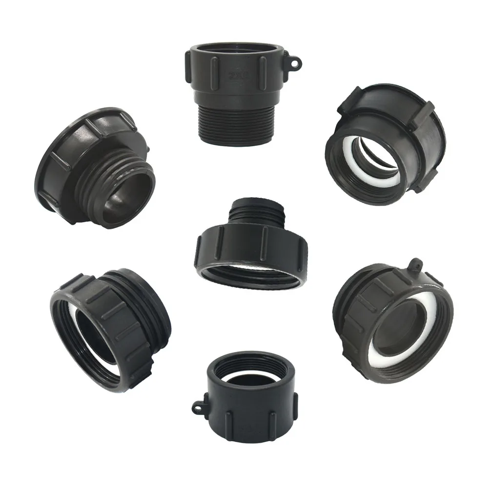Adaptador de tanque IBC S60 a 1,5 2 "63/75/80/100mm conector de rosca barril de tonelada de jardín conectar grifo 1000 litros accesorio de tanque IBC