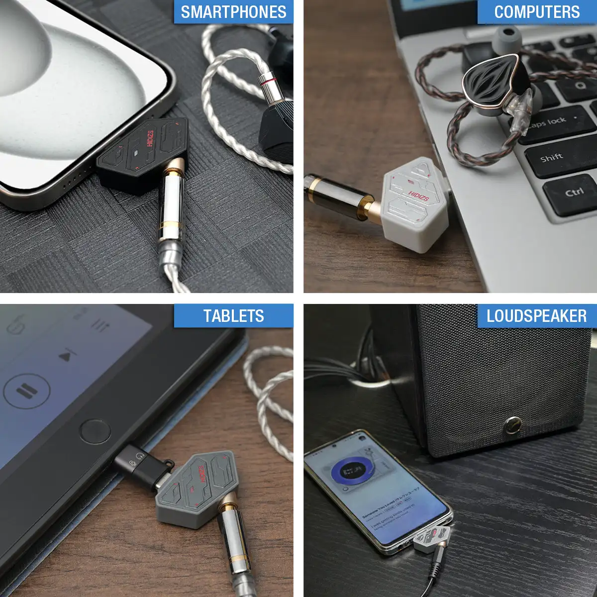 HIDIZS SD2 Audio HiFi DAC y amplificador Dongle multiusos DAC ES9270 128DSD decodificación tipo C a adaptador de 3,5mm PCM 32 bits 384kHz