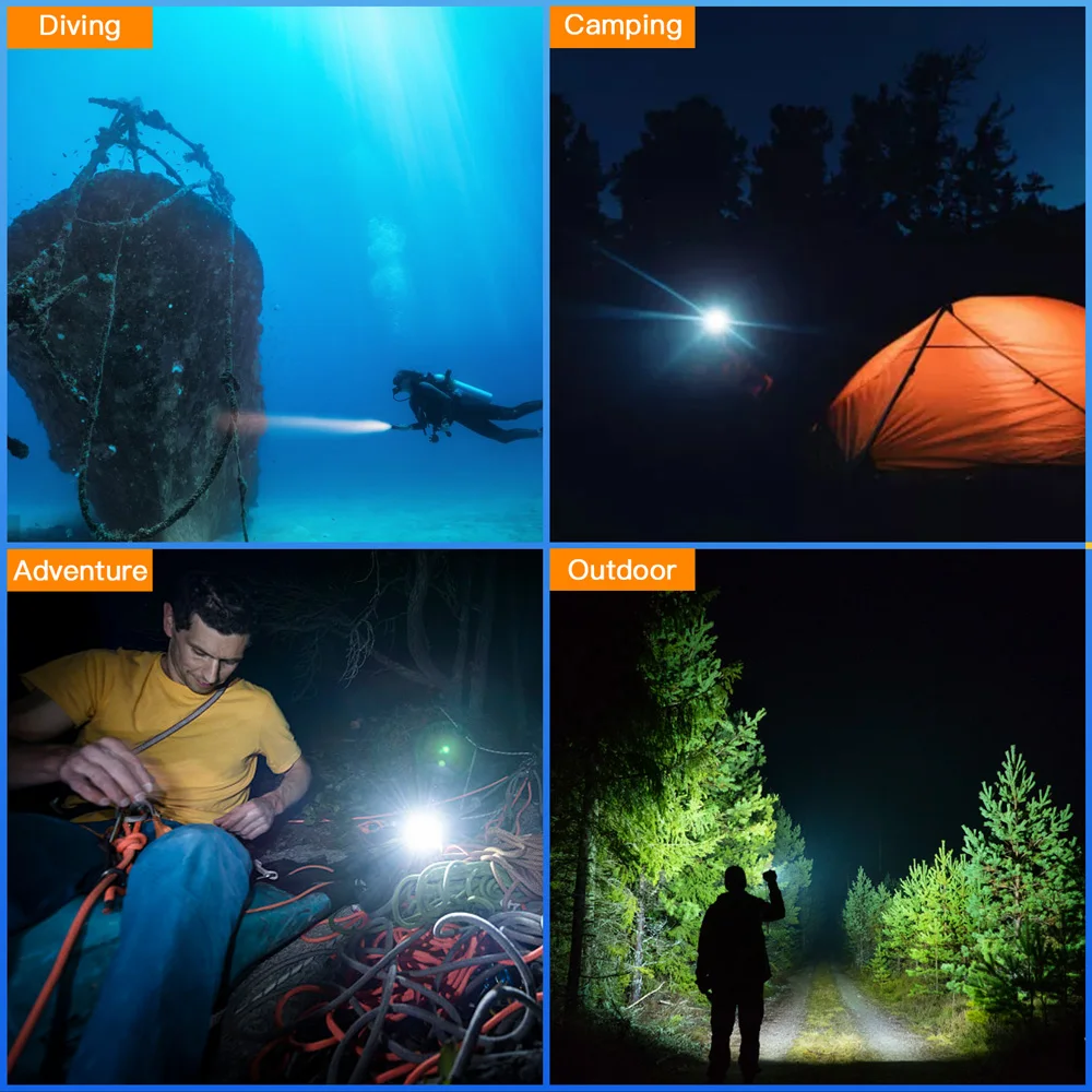 Linterna de Buceo SOFIRN SD06 SFT70 3200lm Recargable, Linterna LED Subacuática Profunda para Buceo, Potente Abajo de 100M