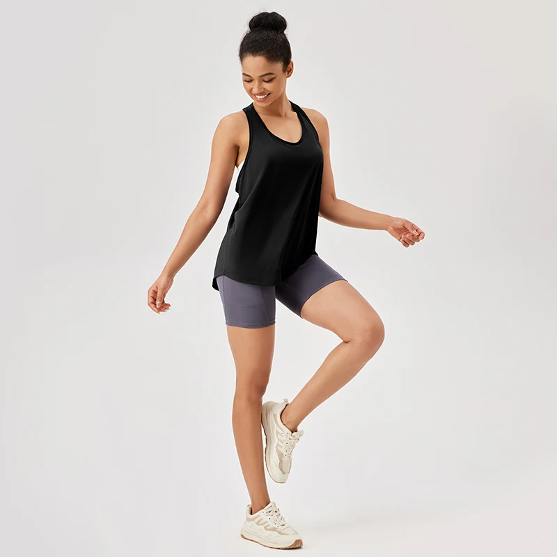 Chaleco de Yoga para gimnasio para mujer, camisetas sin mangas deportivas atléticas para Fitness, blusa para correr de secado rápido, camisetas de entrenamiento, camisetas de Yoga sin mangas en la espalda, Top de gimnasio