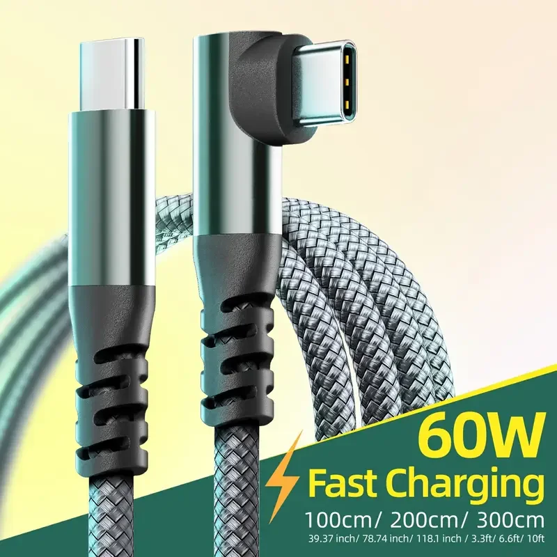 LAIHONEN 1PC Cable USB C 1M 2M 3M 10FT USB C Transferencia de datos 60W PD Cable de carga rápida para iPhone 15 15Plus 15Pro Max
