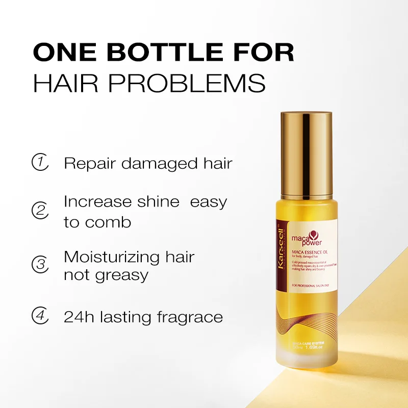 Karseell 50ml Aceite de argán marroquí 50ml 1,69 fl.oz para la curación del cabello Suero capilar sin peso prensado en frío para cabello seco y dañado