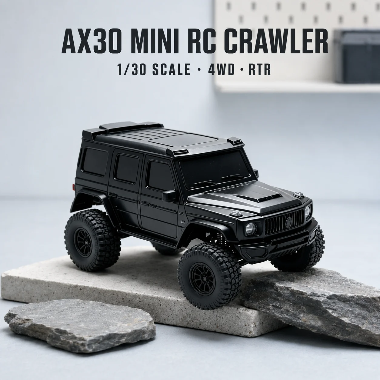 AX30 1:30 Mini RC Rock Crawler 4WD RTR, Modelo a Escala de Camioneta Todoterreno con Control Remoto Totalmente Proporcional