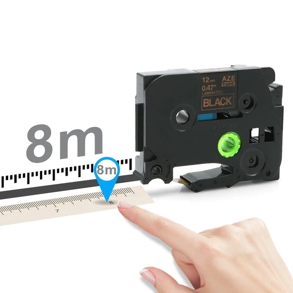 TZ-231 TZ-251 tz631 TZ-131 Cinta de etiquetas 12 mm Compatible con cinta laminada Brother tze para fabricante de etiquetas P-touch H110 H200
