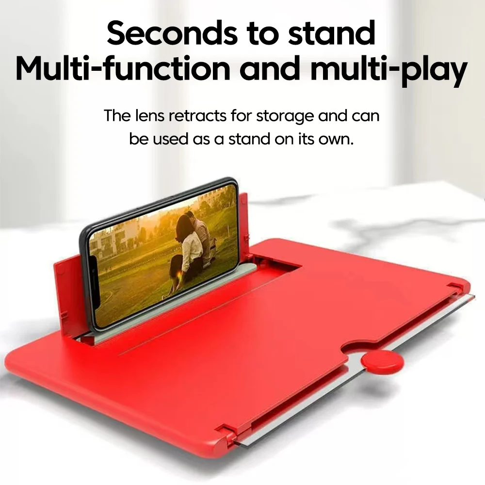 Amplificador de pantalla de teléfono móvil de 12/10 pulgadas, soporte para teléfono móvil HD, lupa de vídeo para pantalla de teléfono portátil, soporte
