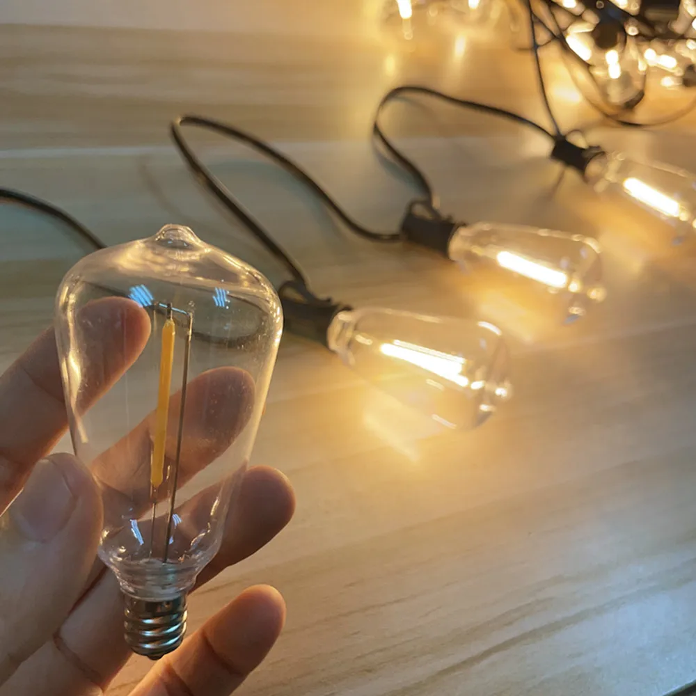 Guirnaldas de luces alimentadas por energía Solar LED ST38 para exteriores, USB y carga Dual Solar, luces de cadena para porche, jardín, Camping