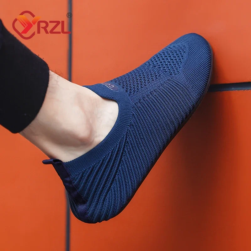 YRZL-mocasines de conducción suaves para hombre, zapatos planos de alta calidad para caminar, mocasines informales de malla transpirable, sin cordones