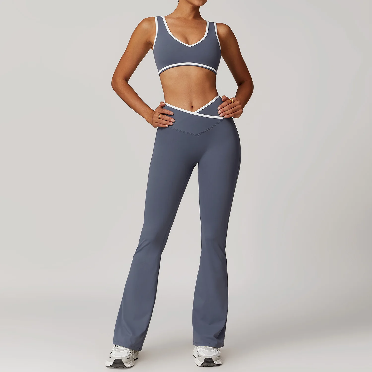 Conjunto de 2 uds de Yoga para mujer, chándal con sensación desnuda, conjuntos de entrenamiento, ropa de gimnasio, Push Up, Fitness, correr, ropa deportiva, Sujetador deportivo, traje de mallas
