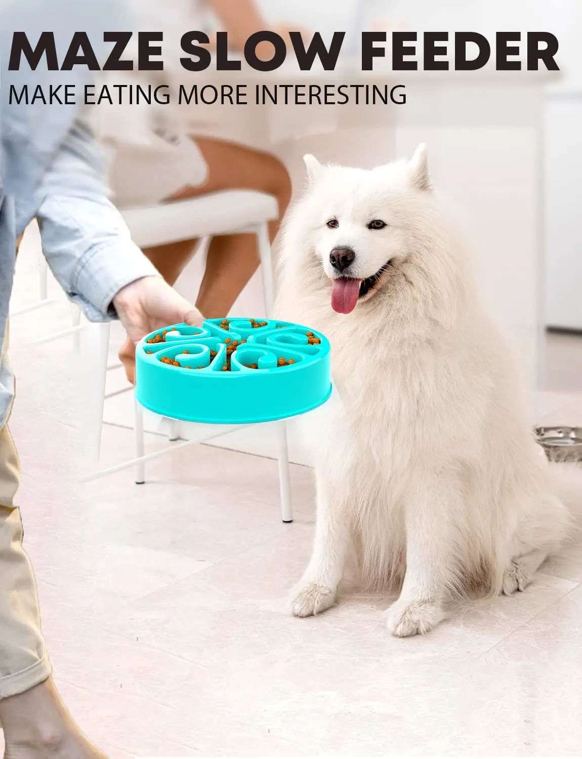 Cuenco de alimentación lenta para perro, cuenco antideslizante, platos de alimentación más lenta, ecológico, para perros grandes, medianos y pequeños