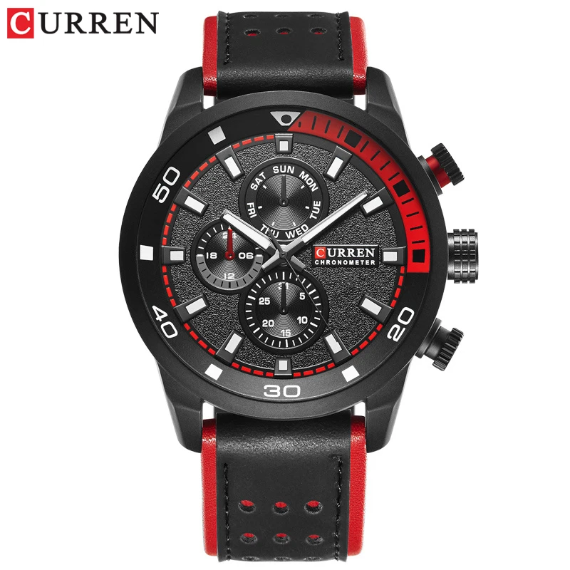 Reloj de Pulsera CURREN 8250 para Hombre, Casual, Impermeable, con Tres Agujas, Correa de Cuero Transpirable, Estilo Ejecutivo