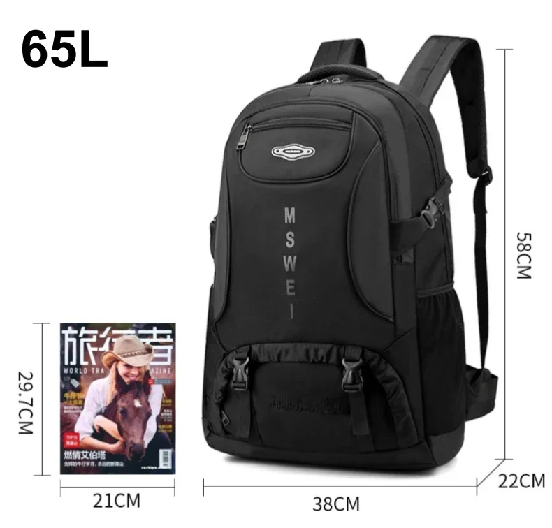Mochila de senderismo para hombre de 65L y 85L, mochila impermeable de gran capacidad para acampar y escalar montañas, bolsa de equipaje de viaje