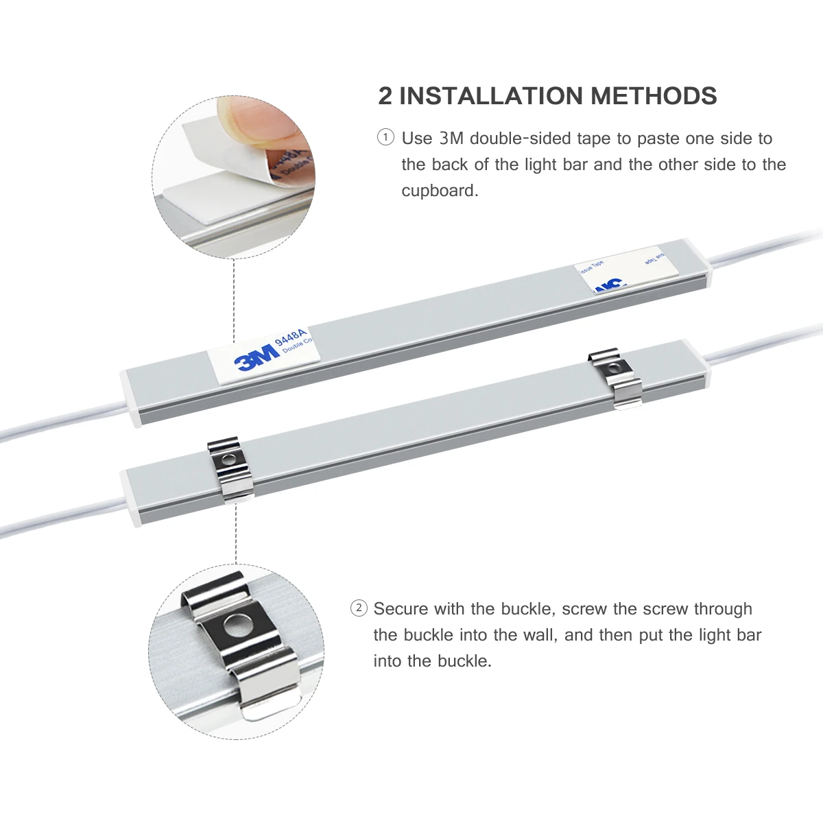 Luz LED con Sensor para Muebles, Lámpara de Mesa para Cocina, Iluminación con Sensor de Movimiento, Barras de Luz, Lámpara de Cocina