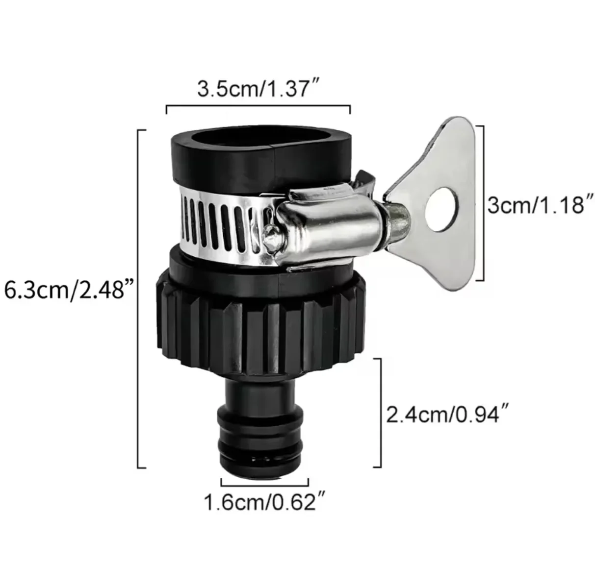 Adaptador de grifo de agua Universal duradero, accesorio de manguera de plástico, grifo de conexión rápida para lavado de coches, riego de jardín, 2 uds.