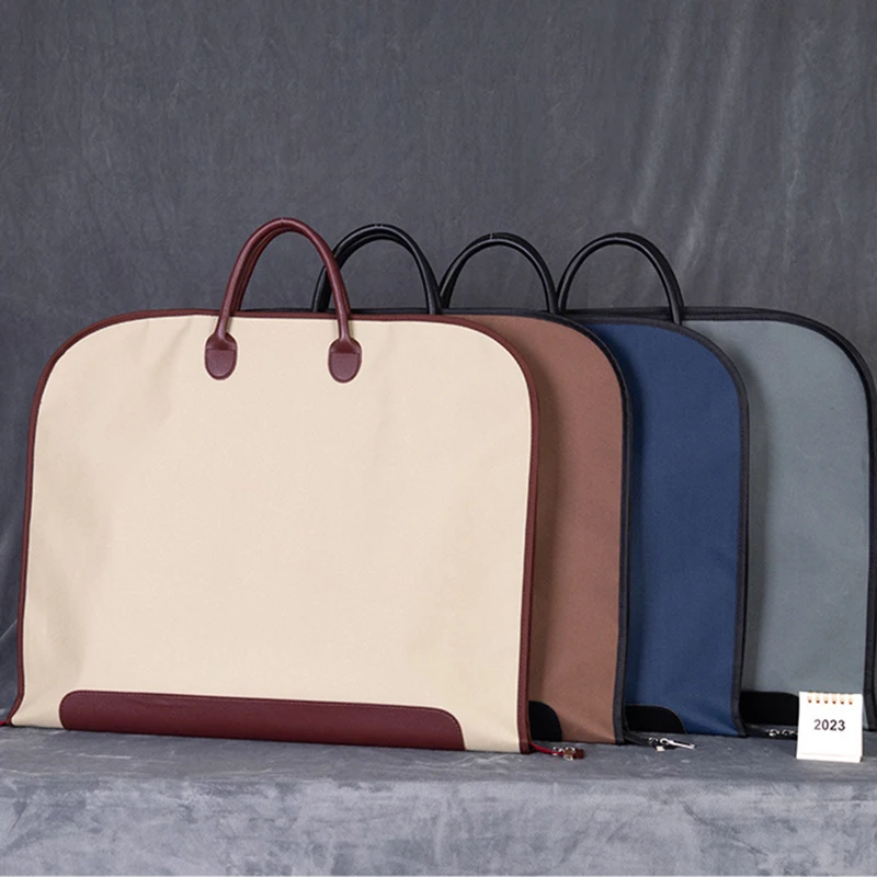Bolsa de ropa de tela Oxford de lujo, organizador de almacenamiento de armario con cremallera para trajes, vestido, abrigo, ropa, funda de transporte, funda de viaje de negocios