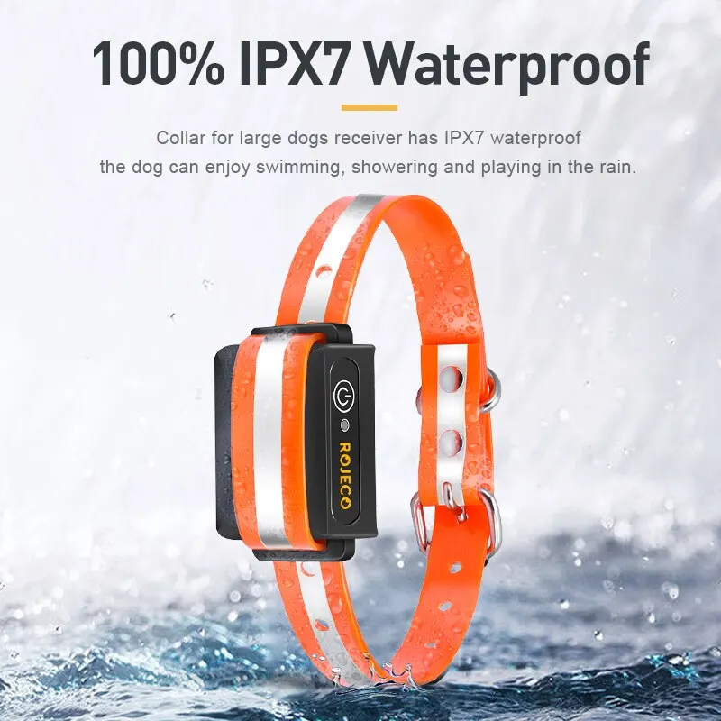 ROJECO-Collar de entrenamiento eléctrico para perros, Collar de entrenamiento con Control remoto para mascotas, recargable, Control de ladridos, 1000m