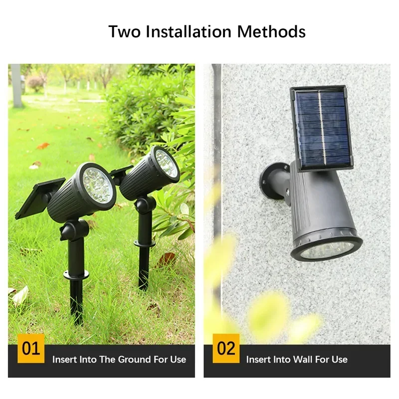 Foco Solar de 9 LED, focos impermeables para exteriores, luces solares de jardín, iluminación de paisaje, decoración, camino, lámpara de césped