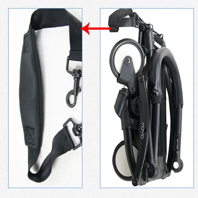 Accesorios para cochecito de bebé, correa de hombro para cochecito para YOYO/Babyyoya/BabyThrone, correa de hombro portátil negra estable