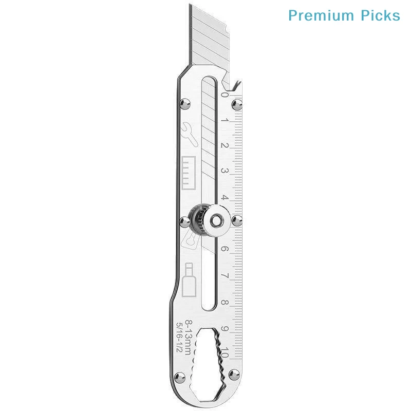 Cuchillo Multiusos Retráctil de Alta Resistencia, Cortador de Cajas de Acero Inoxidable, Ideal para Hogar, Oficina, Manualidades y Apertura de Paquetes