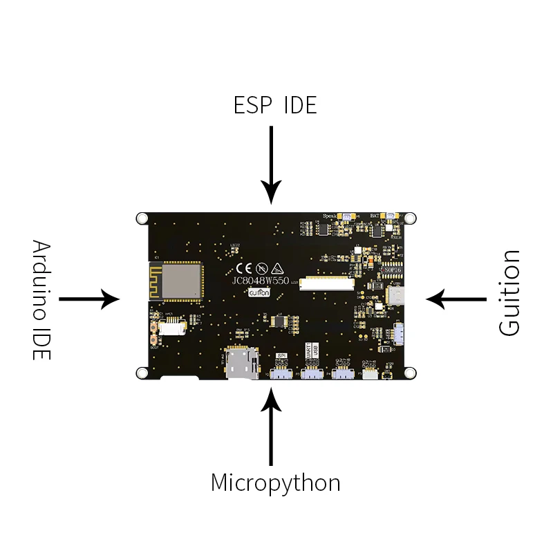 Guition ESP32S3 8M PSRAM 16M FLASH 5 pulgadas IPS 800*480 módulo de pantalla LCD de alta definición táctil capacitivo con WIFI y Bluetooth