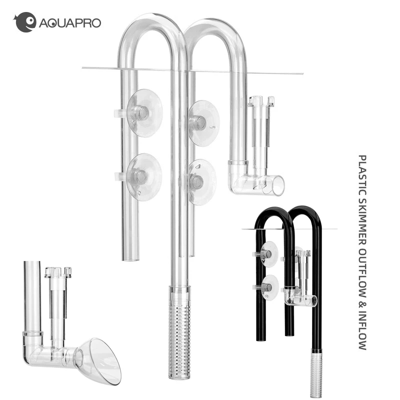 AQUAPRO Inflow Outflow entrada salida Skimmer plástico pecera accesorios planta tubo acuario agua Filtro pecera Set Akvarium