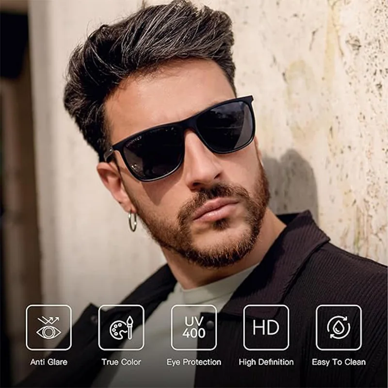 ZENOTTIC nuevas gafas de sol polarizadas cuadradas para hombres gafas de sol ultraligeras de fibra de carbono para conducir, pescar, Golf, deporte, protección UV400