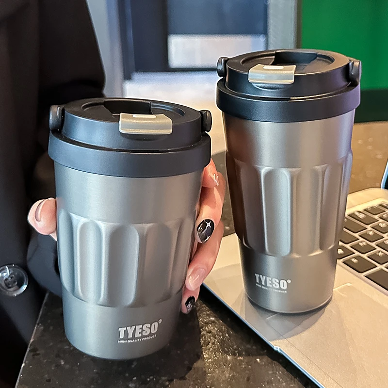 Frascos de vacío TYESO de 400ml/500ml, termos de acero inoxidable, botellas de agua, taza 304, vaso Original para coche, taza de café fría y caliente