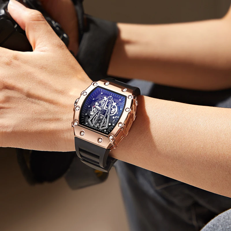 Reloj de comercio exterior Esfera grande para hombres Reloj luminoso cuadrado deportivo resistente al agua de cuarzo para hombres