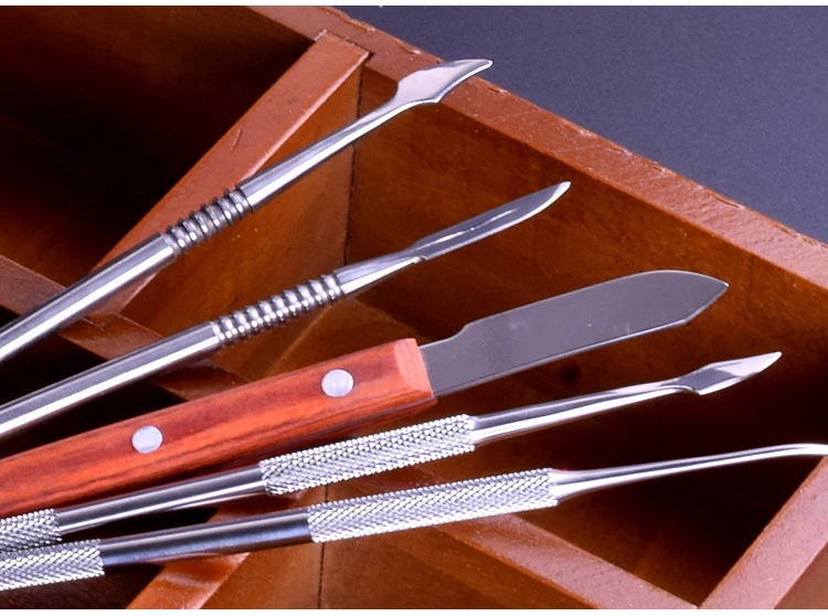 Juego de 10 Espátulas Dentales, Cuchillo para Yeso, Herramienta Práctica y Versátil para Tallar Cera Dental, Instrumentos de Odontología