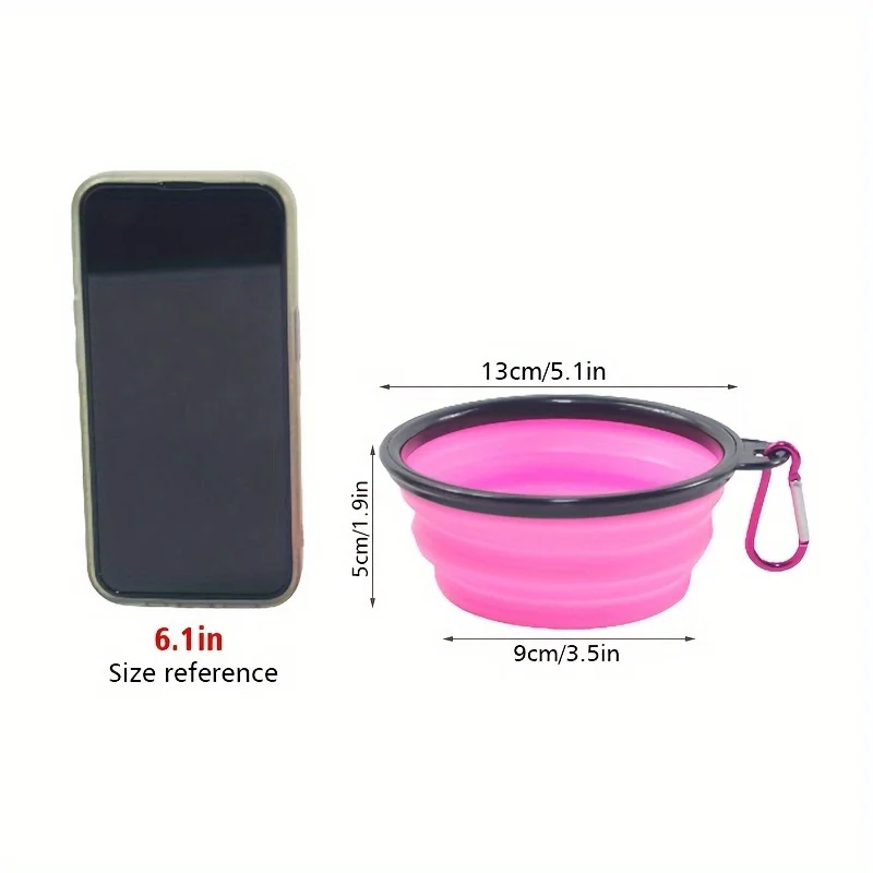 Cuenco plegable para perros, cuenco de viaje portátil para perros, cuenco de agua para comida para perros para caminar al aire libre, cuenco de agua de silicona para comida para perros con labio de cuenco