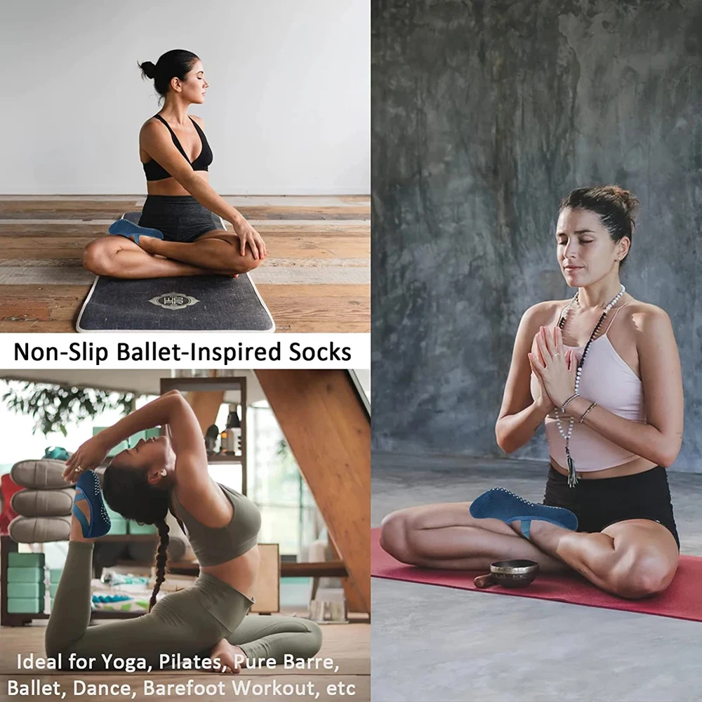 Calcetines de Yoga transpirables de alta calidad para mujer, medias antideslizantes de silicona para Pilates, calcetines de algodón para entrenamiento físico y danza de Ballet