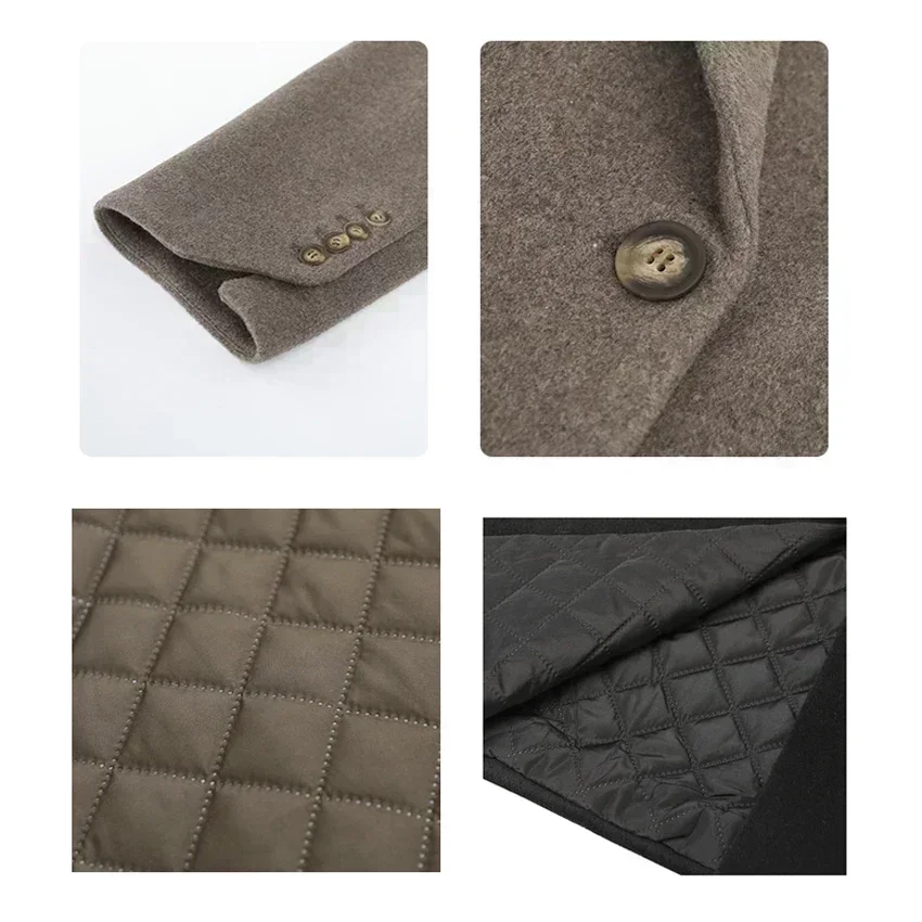 CHIC VEN Otoño Invierno coreano mujer chaqueta de lana forro de algodón chaqueta gruesa cálida abrigo de Color sólido mujer Oficina señora Tops