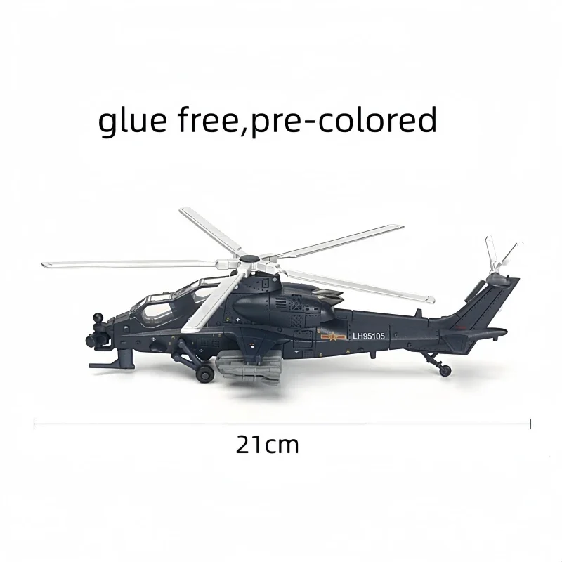 Bloques de Construcción de Helicópteros de la Serie Militar Creativa 1/72, AH-64/EC-665/Z-10, Modelo de Trueno Ardiente, Juguetes Decorativos DIY para Regalos de Navidad