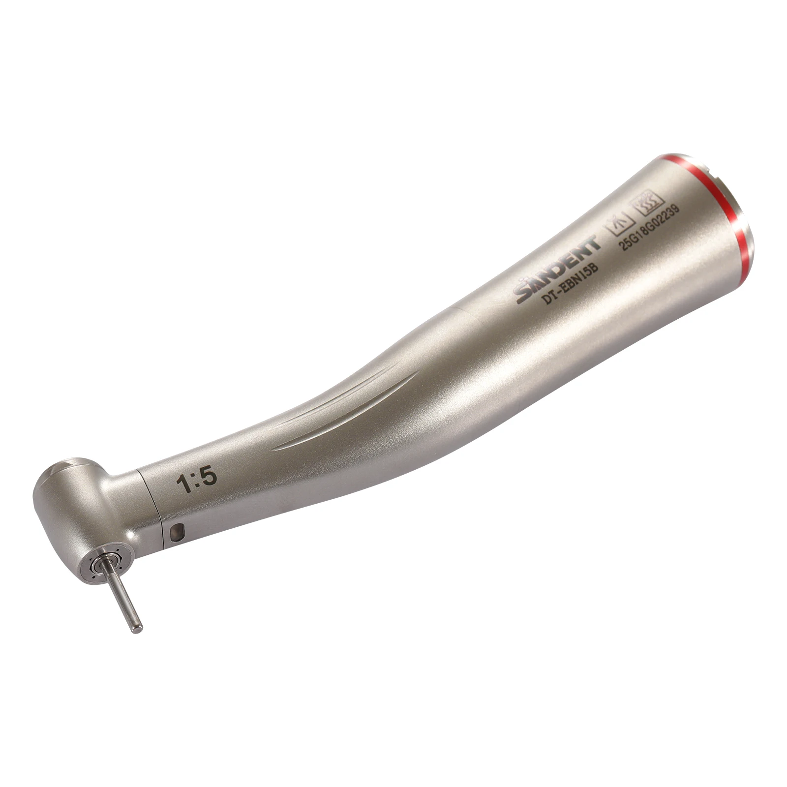 Pieza de mano LED dental 1:4.2 45 °   Spray interno/externa/1:1/1:5 Rodamiento cerámico de fibra óptica quirúrgica de contraángulo creciente
