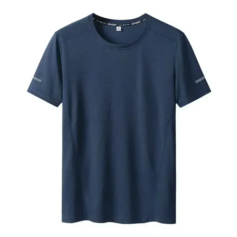 Camiseta deportiva de verano para hombre, camisetas de secado rápido de talla grande 6XL/7XL, camiseta de manga corta con cuello redondo de gran tamaño para Fitness y correr, 3 uds.