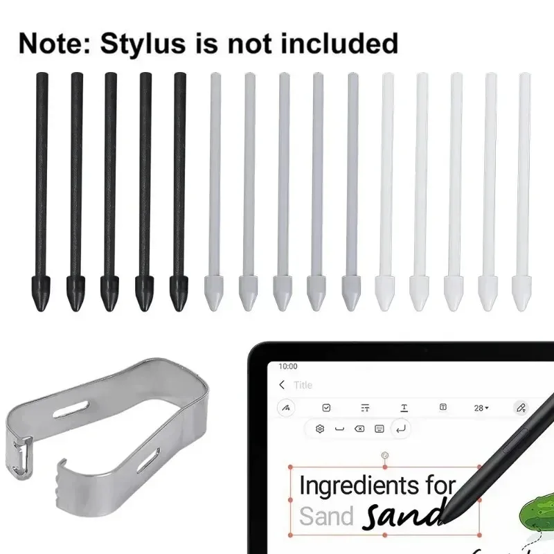 Puntas de lápiz óptico para Samsung S Pen, repuesto de lápiz S, punta de repuesto con pinza de extracción para Samsung Galaxy Tab S10/S10 Ultra/S9/S8