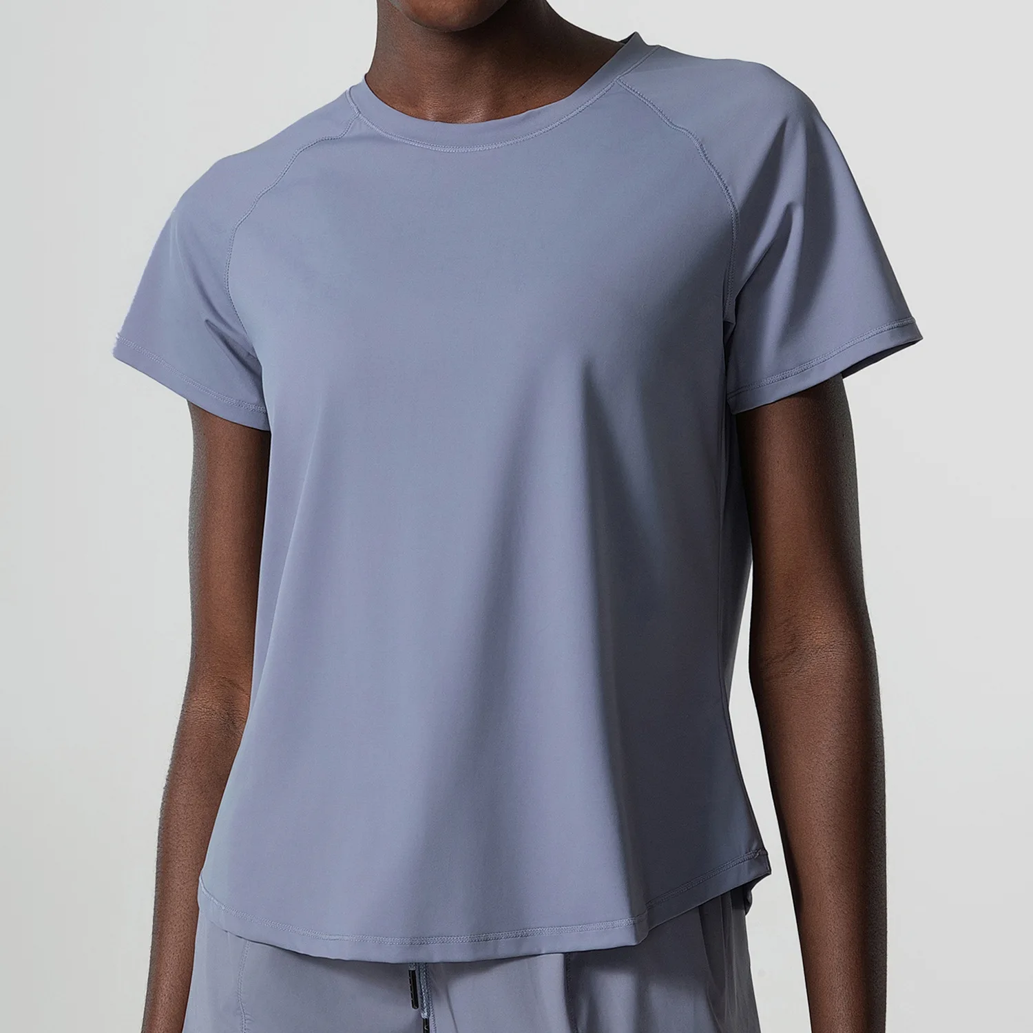 Camiseta de Yoga de manga corta de verano para mujer, Top de cuello redondo para gimnasio y correr, camisa de entrenamiento holgada y transpirable de secado rápido, ropa deportiva femenina